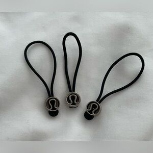 Lululemon Logo Hair Ties - Black - Set of 3